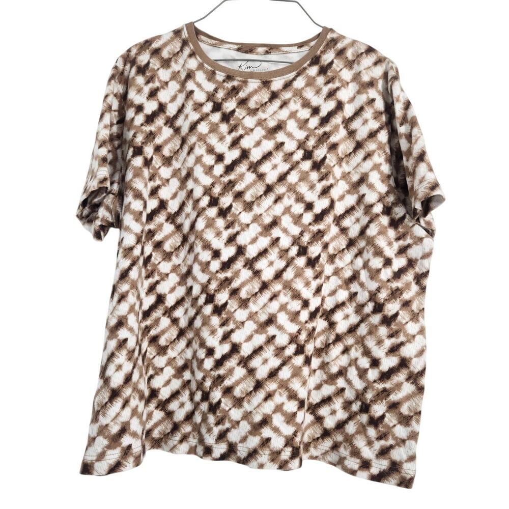 Kim Rogers Brown Cotton Top Womens Size Extra Large XL